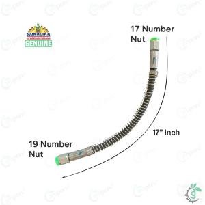 Sonalika Tractor Power Steering Pipe, STG Unit Cylinder Left To STG Unit Right, 17" Inch | 17x19 Number Nut
